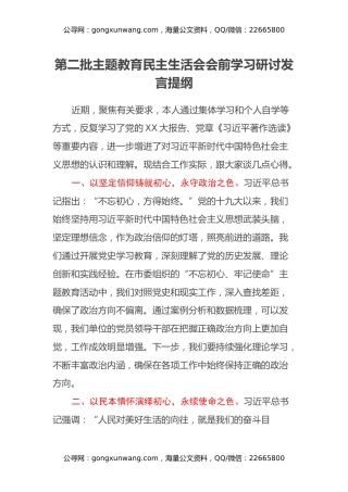 第二批主题教育民主生活会会前学习研讨发言提纲 (7)