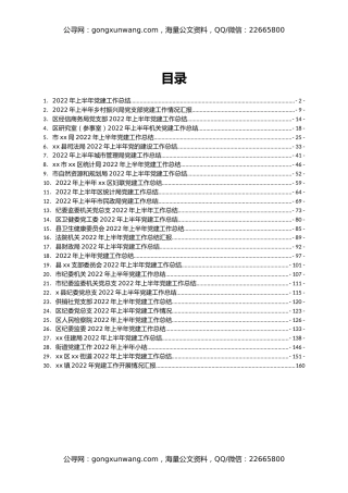 2022年上半年党建工作总结汇编30篇