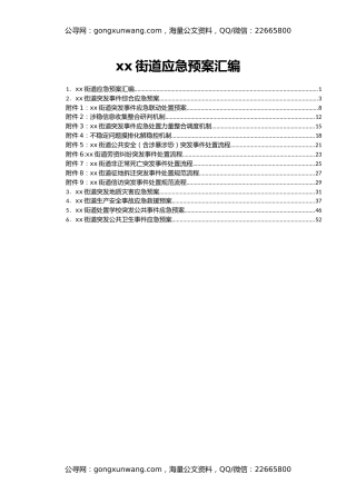 xx街道应急预案汇编