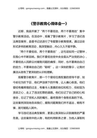 “两个不要低估、两个不要高估”集中警示教育活动心得体会汇编3篇