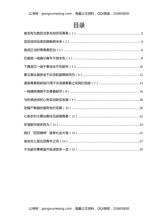 青年发言精彩的青年干部座谈会交流发言材料汇编15篇