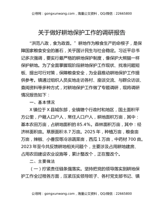 关于做好耕地保护工作的调研报告