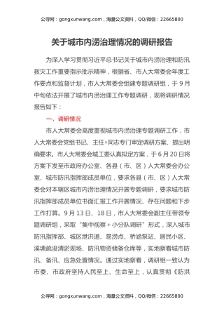 关于城市内涝治理情况的调研报告 (2)