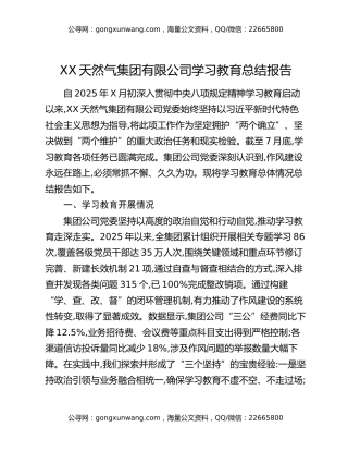 XX天然气集团有限公司八项规定精神学习教育总结报告