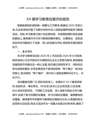 XX镇八项规定精神学习教育自查评估报告（2）