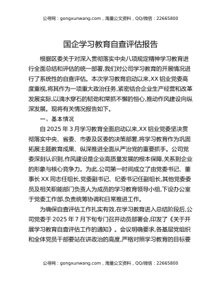 国企八项规定精神学习教育自查评估报告