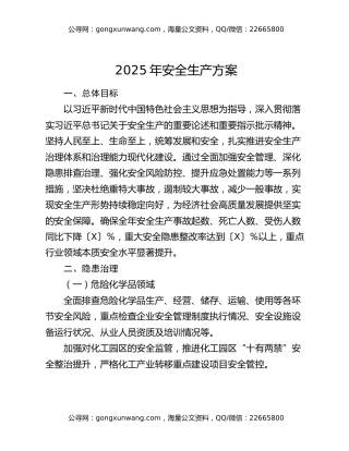2025年安全生产方案