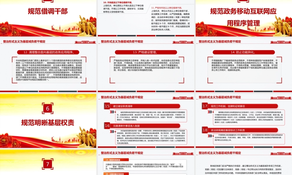 2025党课PPT课件：整治形式主义为基层减负若干规定