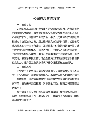 公司应急演练方案