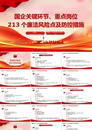 PPT：国企关键环节、重点岗位213个廉洁风险点及防控措施