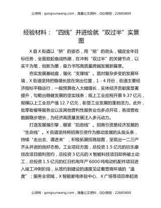 某街道经验材料：“四线”并进绘就“双过半”实景图
