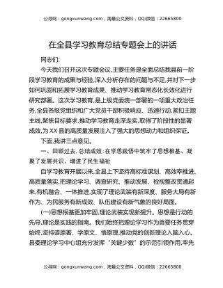 在全县八项规定精神学习教育总结专题会上的讲话 (2)
