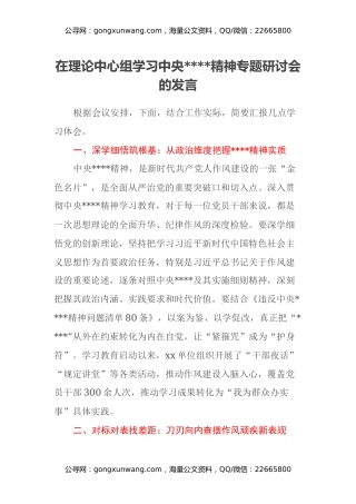 在理论中心组学习中央八项规定精神专题研讨会的发言（2）