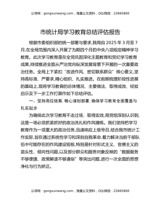 市统计局八项规定精神学习教育总结评估报告