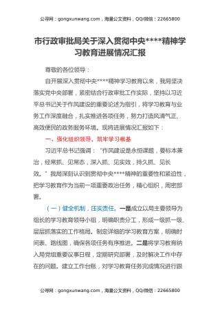 市行政审批局关于深入贯彻中央八项规定精神学习教育进展情况汇报
