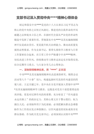 支部书记深入贯彻中央八项规定精神心得体会