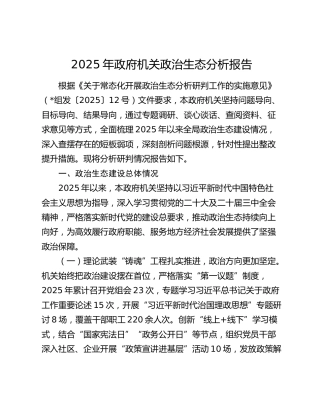 2025年政府机关政治生态分析报告