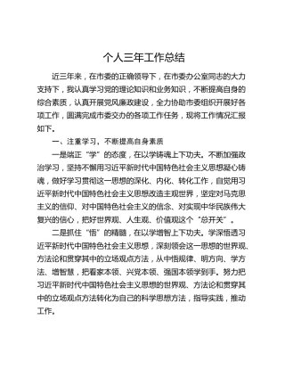 个人三年工作总结（2）