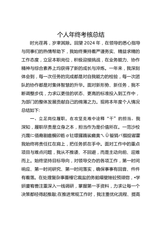 2025年个人年终考核总结