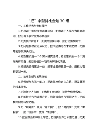 “把”字型排比金句30 组
