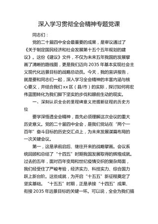 深入学习贯彻四中全会精神专题党课5100字
