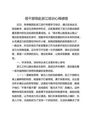 领干部导赴浙江培训心得感悟