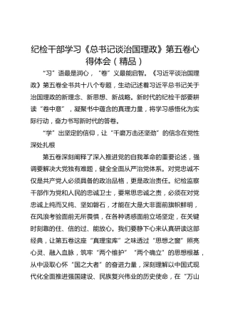 纪检干部学习《总书记谈治国理政》第五卷心得体会