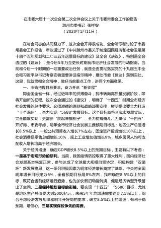 最新讲话系列第1124期滁州市委书记张祥安：在市委六届十一次全会第二次全体会议上关于市委常委会工作的报告