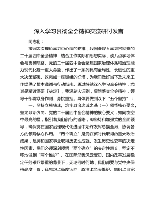深入学习贯彻四中全会精神交流研讨发言
