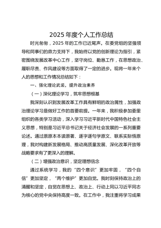 2025年度个人工作总结