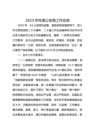2025年年度公安局工作总结