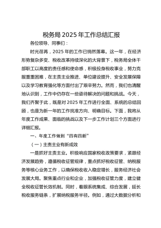 税务局2025年工作总结汇报