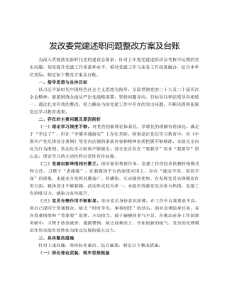 发改委党建述职问题整改方案及台账（2）
