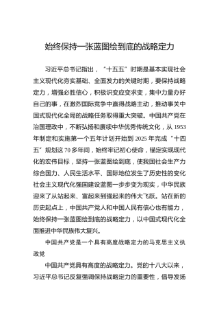党课讲稿：始终保持一张蓝图绘到底的战略定力