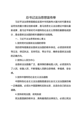 总书记法治思想宣传单