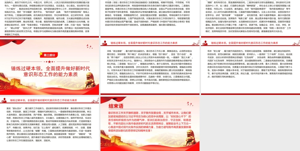 党课PPT：做好新时代意识形态工作，为高质量发展提供坚强的思想政治保障