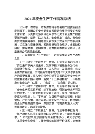 2024年安全生产工作情况总结