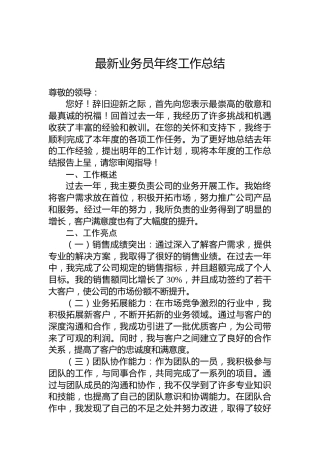 公司业务员年终工作总结