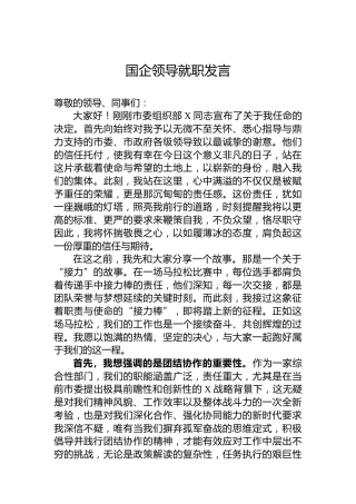 国企领导就职发言