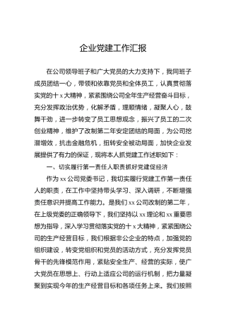 企业党建工作汇报 (2)