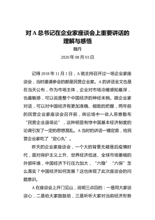 魏丹：对习近平总书记在企业家座谈会上重要讲话的理解与感悟