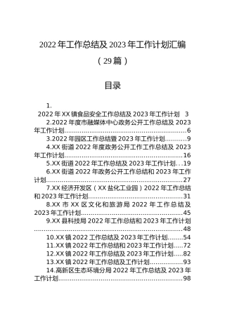 2022年工作总结及2023年工作计划汇编（29篇）