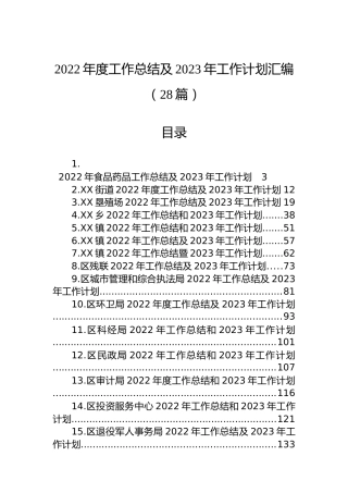 2022年度工作总结及2023年工作计划汇编（28篇）