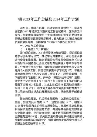 镇2023年工作总结及2024年工作计划 (5)