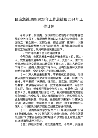 区应急管理局2023年工作总结和2024年工作计划 (3)