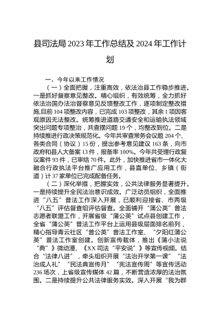 县司法局2023年工作总结及2024年工作计划 (2)
