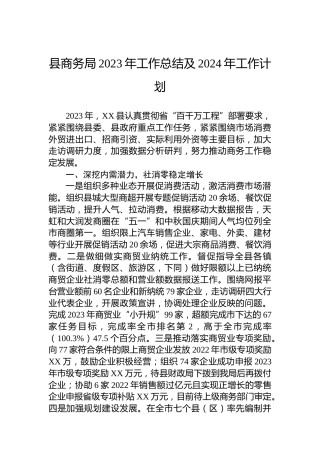 县商务局2023年工作总结及2024年工作计划 (2)