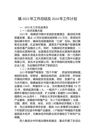 镇2023年工作总结及2024年工作计划 (2)
