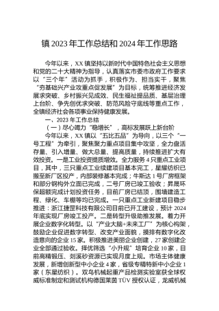 镇2023年工作总结和2024年工作思路 (2)