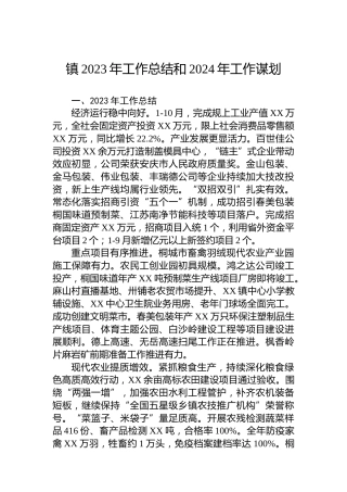 镇2023年工作总结和2024年工作谋划 (2)